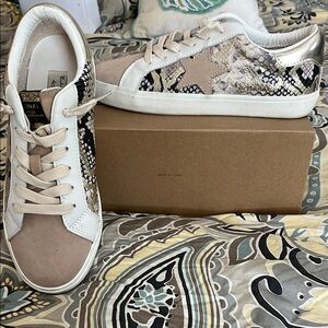 Vintage Havana Tan and White Sneakers Casual Style